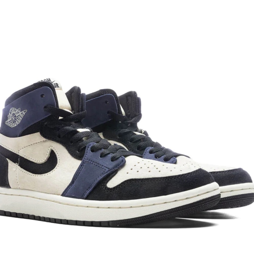 AIR JORDAN 1 ZOOM CMFT WOMEN'S - MUSLIN/BLACK/BLACKENED BLUE